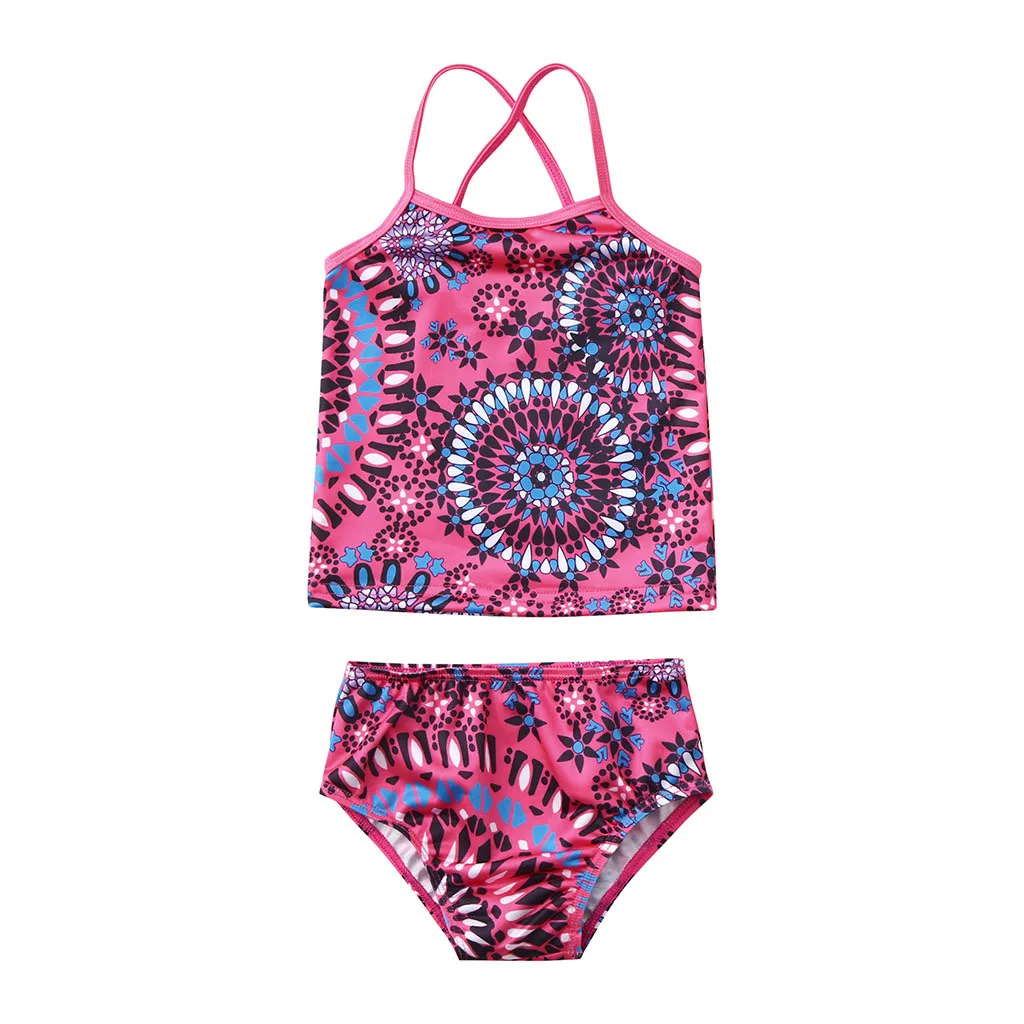 Бикини с принтом детский пляжный спортивный купальник-танкини из 2 предметов