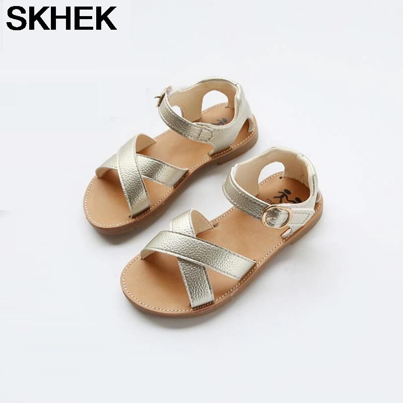 

SKHEK Summer Kids Shoes Girls Sandals Toddler Beach Sandalias Infantil Fashion Black Hollow Children Sandals Baby shoes