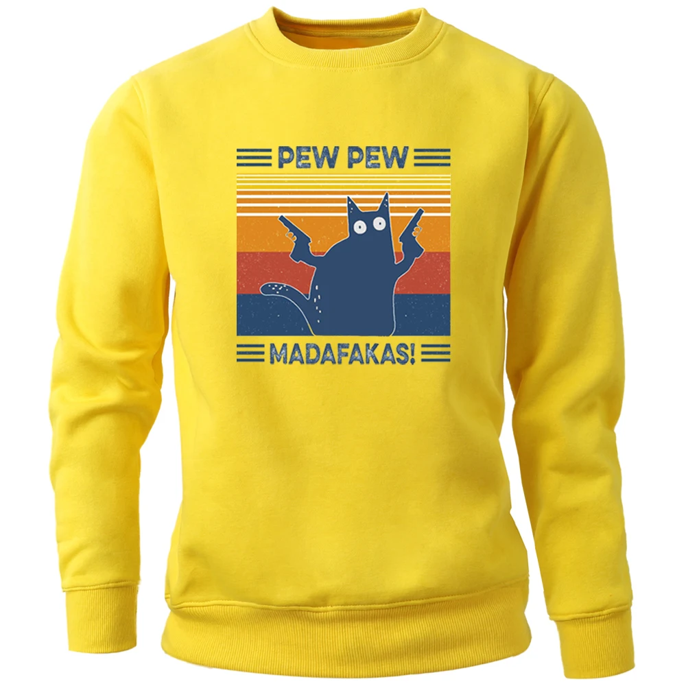 

Funny Cat Pew Madafakas 2020 Harajuku Streetwear Men Sweatshirts Pullovers Jumper Brand Tops Crewneck Fleece Hoodies Tracksuits