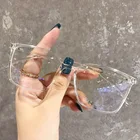 Новинка, женскиемужские очки, оптические оправы для ПК, Прямоугольная оправа для очков, прозрачные линзы, очки, черные и синие очки