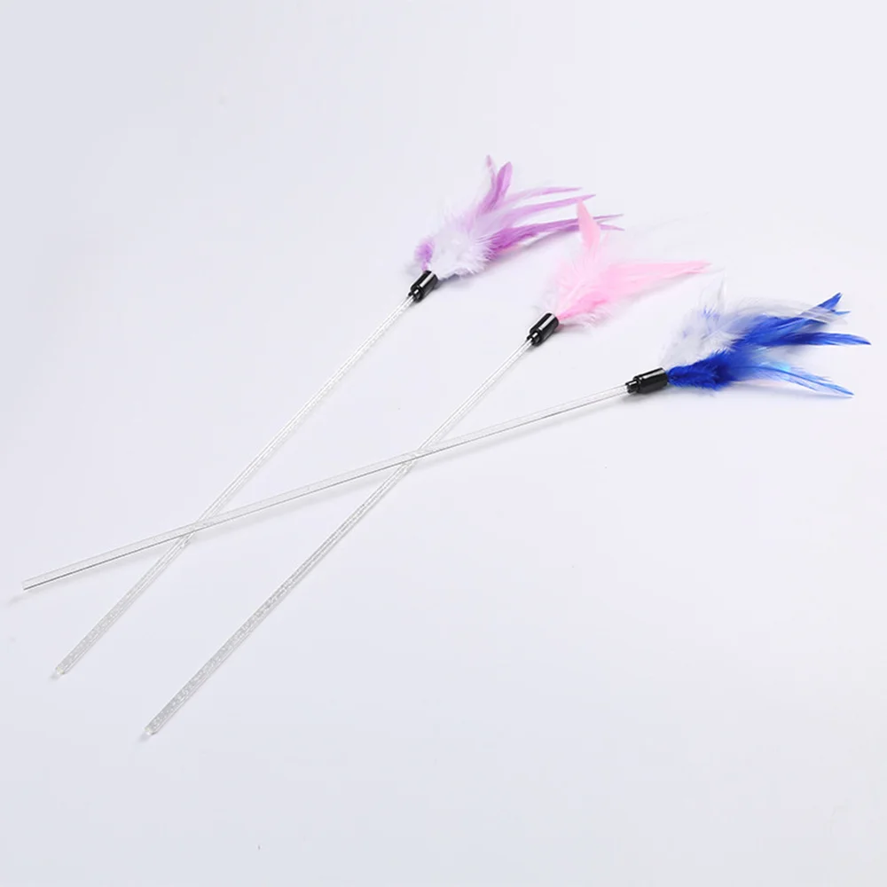 

3pcs Sequins Cat Sequins Wand Interactive Pet Funny Cat Teaser Training Wand (Blue, Purple, Pink, 1pcs Each)