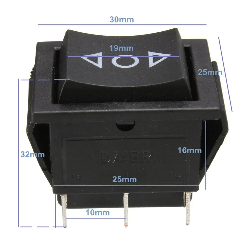 

AC 250V/10A 125V/15A 6-Pin DPDT Power Window Momentary Rocker Switch 12 V