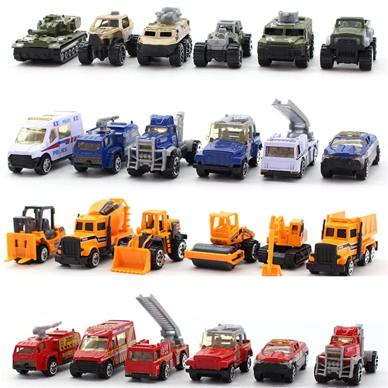 6 шт. мини инженерный автомобиль пожарная машина фермер трактор игрушка самосвал