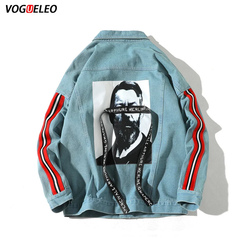 VOGUELEO 2019 Новый стиль Модная Джинсовая куртка бренда Denim Для мужчин Костюмы