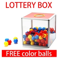 transparent lucky box removable promotional aluminum alloy and mdf lottery box party supplies 25x25x25cm