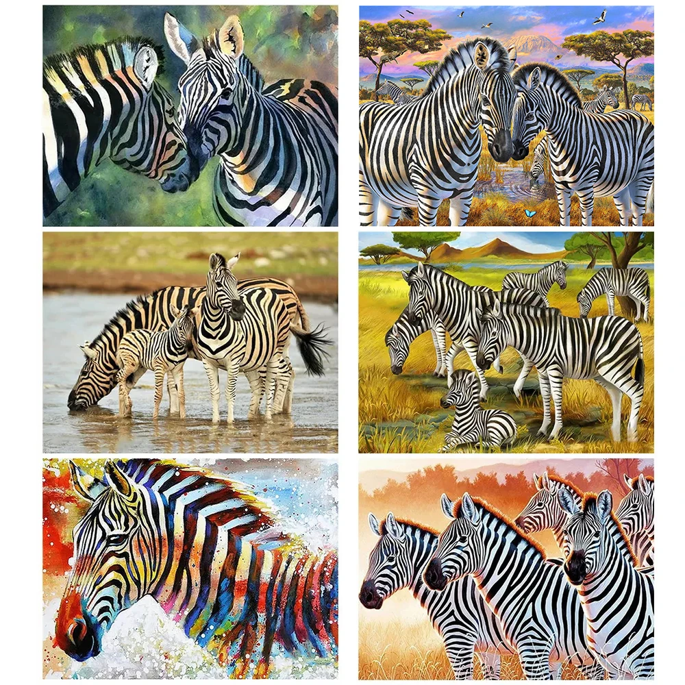 

Алмазная живопись 5D «сделай сам», картина из квадратных страз, вышивка, стразы, Алмазная мозаика, Зебра, Декор для дома