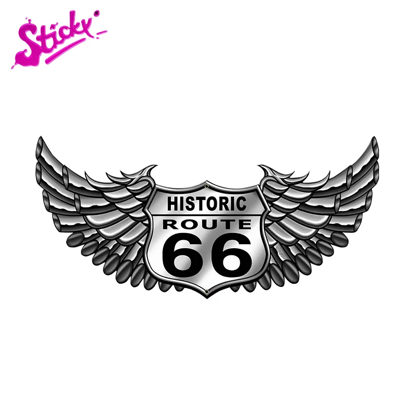 

STICKY 3D Car Sticker for Retro Route 66 Bike Auto Motorcycle Off-road Laptop Badge Brand Car Sticker Decal Decor