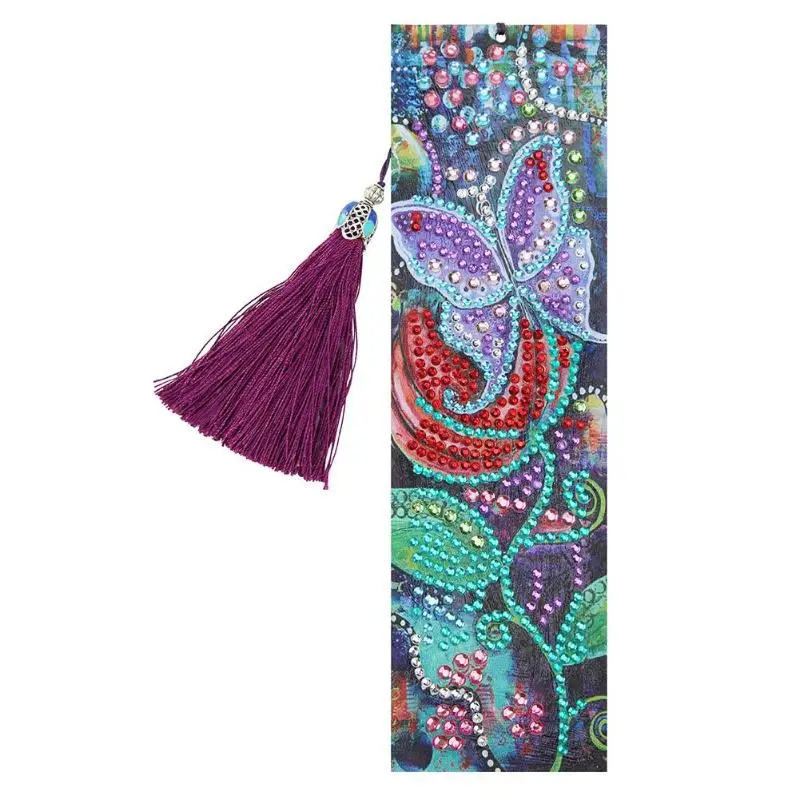 

DIY Special Shaped Diamond Painting Leather Tassel Bookmark Creative Crafts