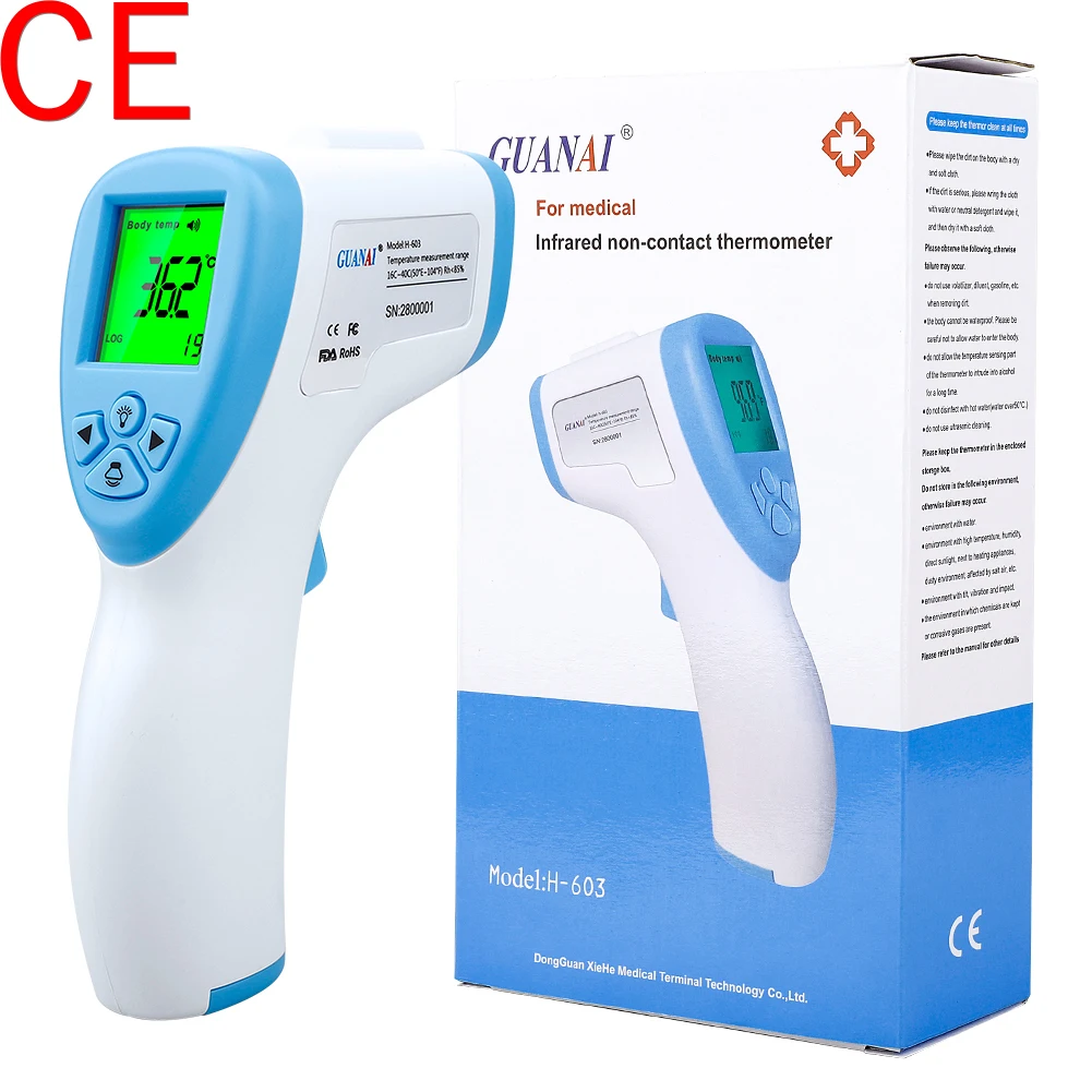 Бесконтактный термометр для лба с ЖК дисплеем точный измерения температуры