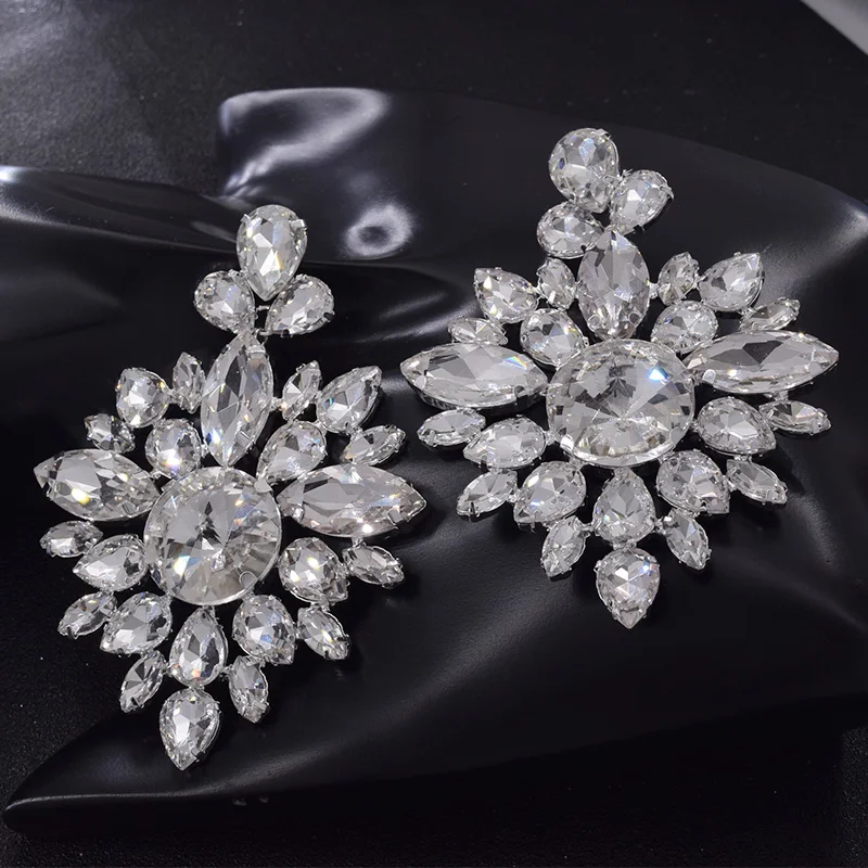 Большие размеры Хрустальные Стразы AB стеклянные Blingbling Свадебные Висячие серьги