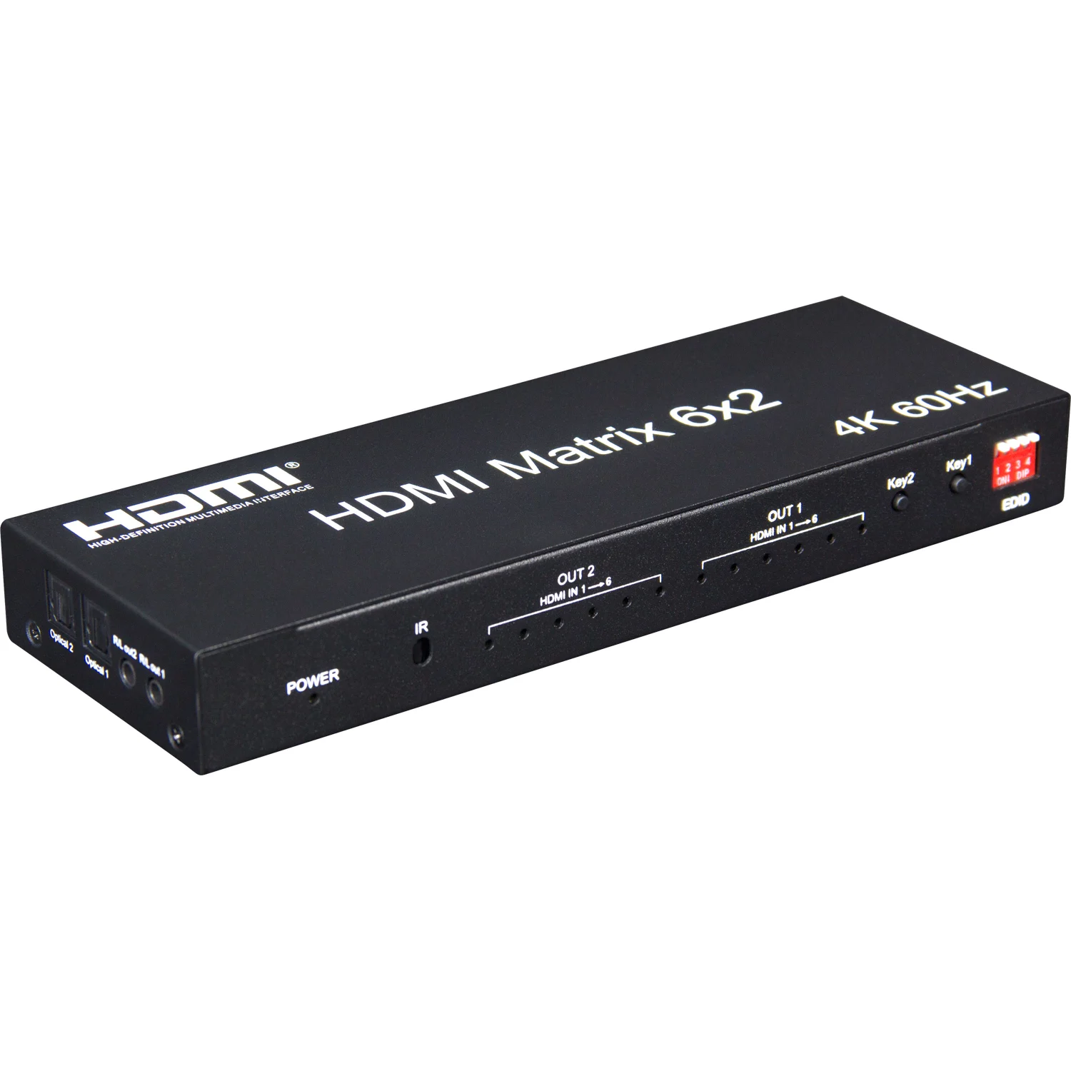 

4K@60hz 6x2 Matrix 6 IN 2 OUT HDMI Switch Splitter 4x2 HDMI Matrix Audio Video Converter for PS4 Xbox PC DVD To TV Dual Monitor