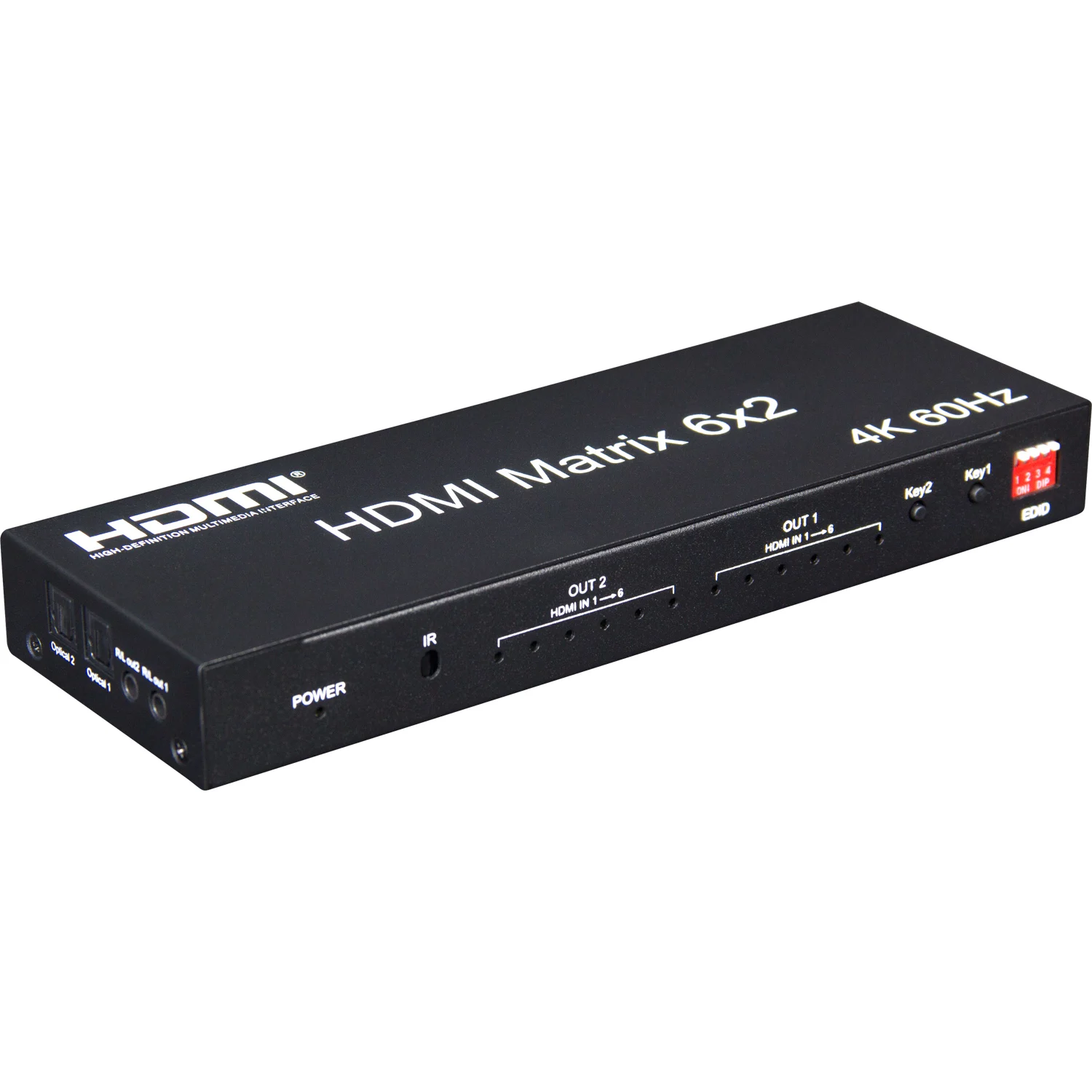 

4K @ 60 Гц 6x2 матрица 6 в 2 выхода HDMI переключатель сплиттер 4x2 HDMI матрица аудио видео конвертер для PS4 Xbox ПК DVD к телевизору двойной монитор