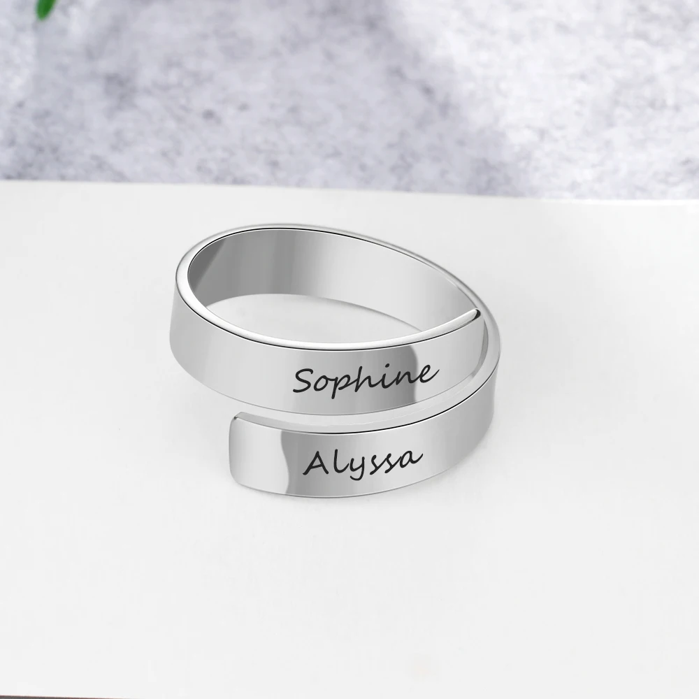 Персонализированное кольцо с Гравированными именами для мужчин и женщин