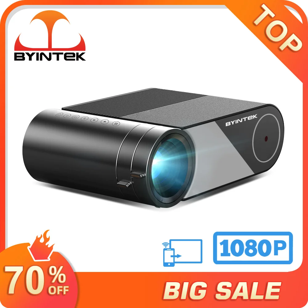 

Мини светодиодный портативный видео домашний кинотеатр BYINTEK K9 HD проектор для 1080P 3D 4K (опция мульти-экран для Iphone)