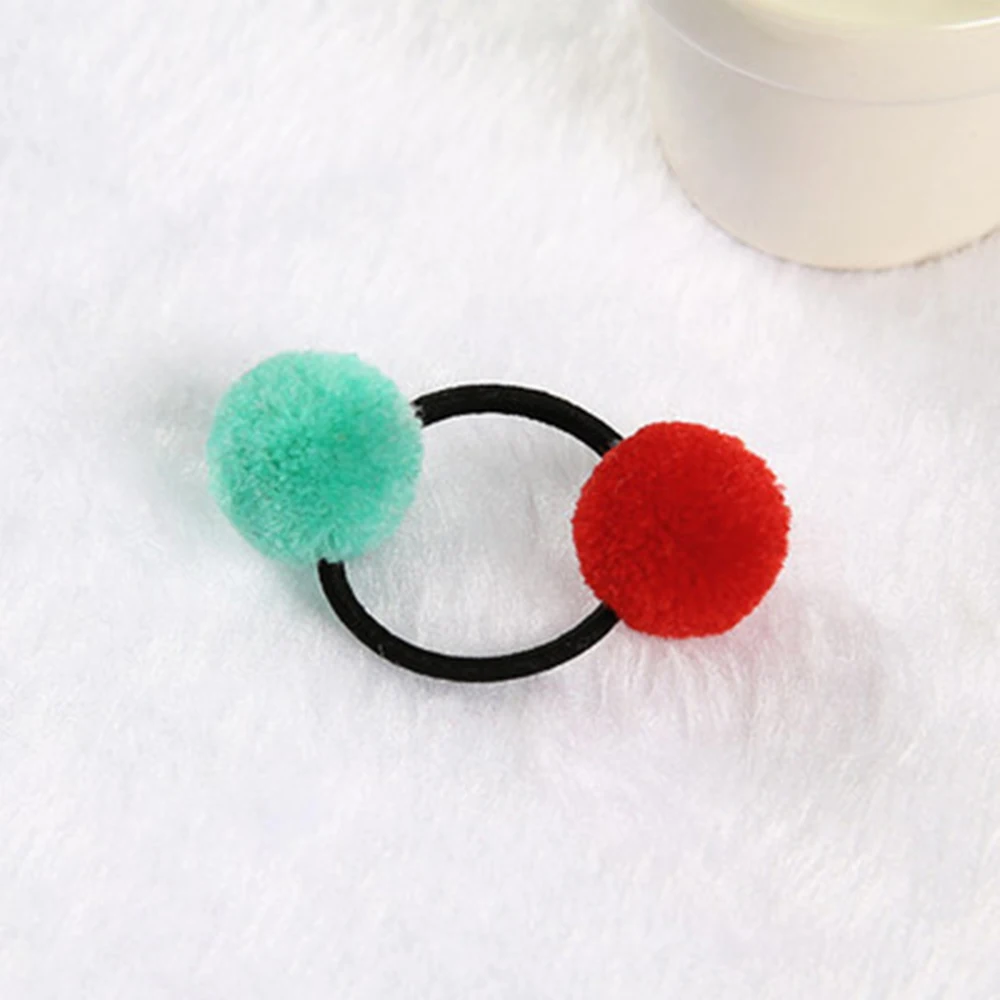 1pc10 4 шт./2 шт./1 шт., Детские аксессуары для волос, головные уборы, мини-шарики, резиновые ободки для девочек, детские одноцветные резинки с помпоном, эластичная повязка для волос - Цвет: 1pc10
