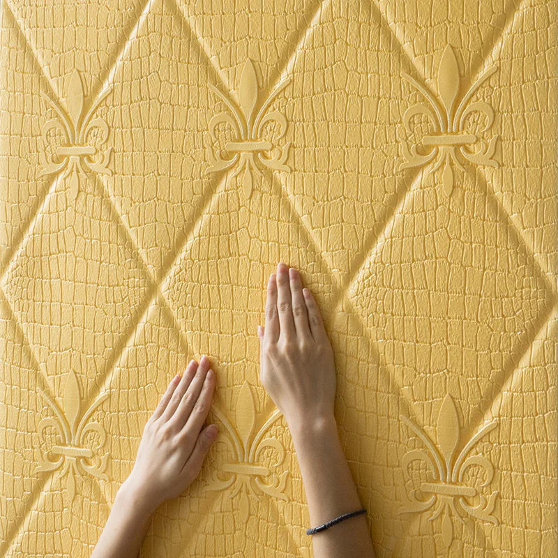 2x 3D ромбовидный узор настенная наклейка покрытие Декор ремонт 700x700x7 мм