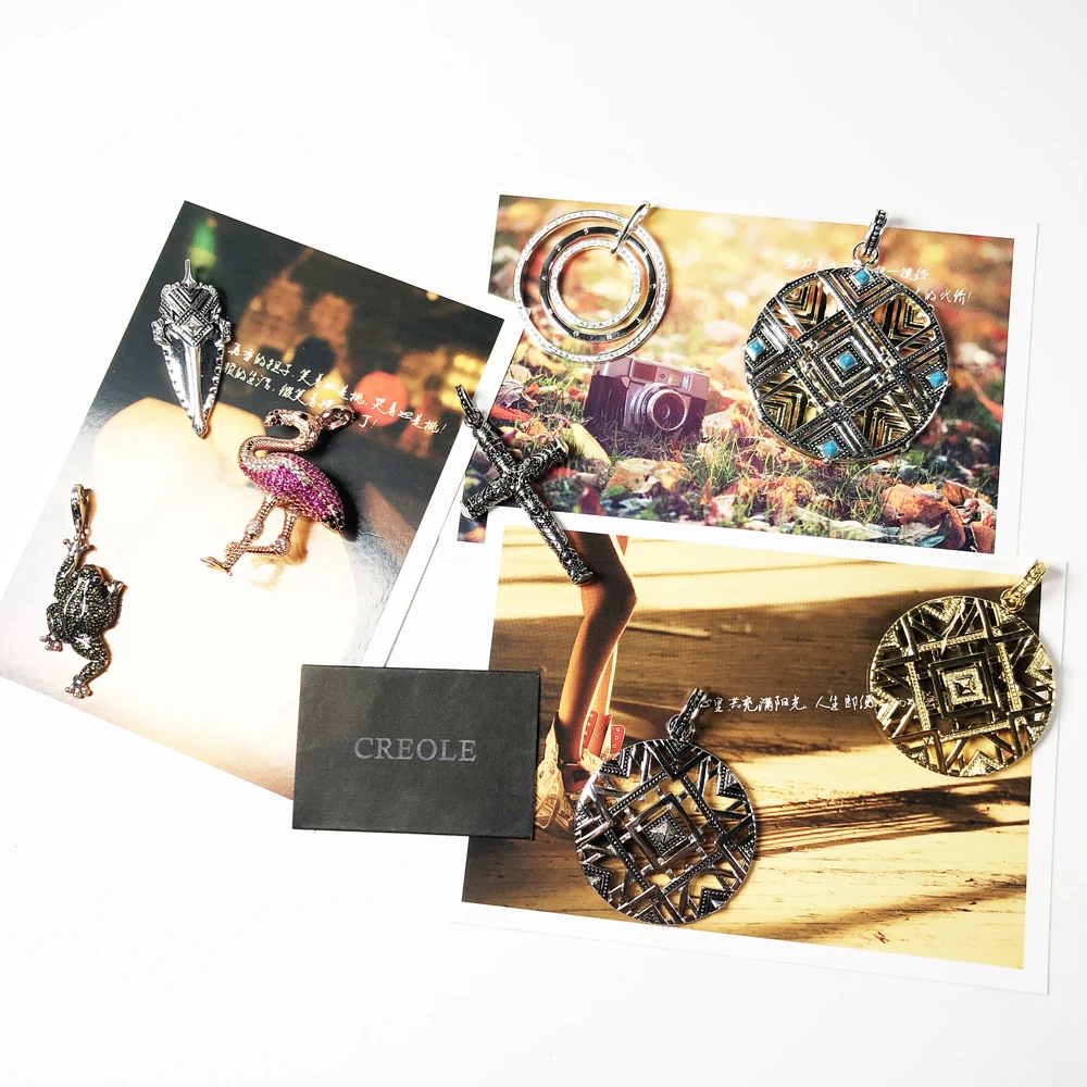 Подвеска из серебра 2019 пробы с крестом фламинго и африканским