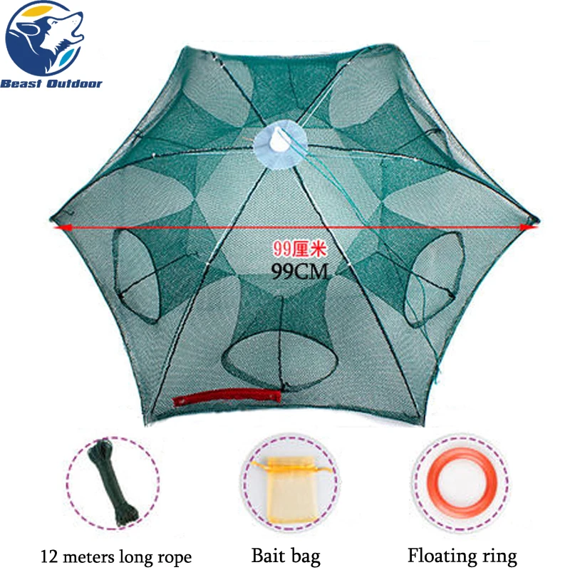 20 отверстий рыболовная сеть складывается портативная шестигранная литые сети