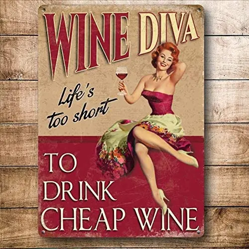 LINQWkk винная вывеска Жизнь слишком короткая чтобы пить дешевое вино металлический