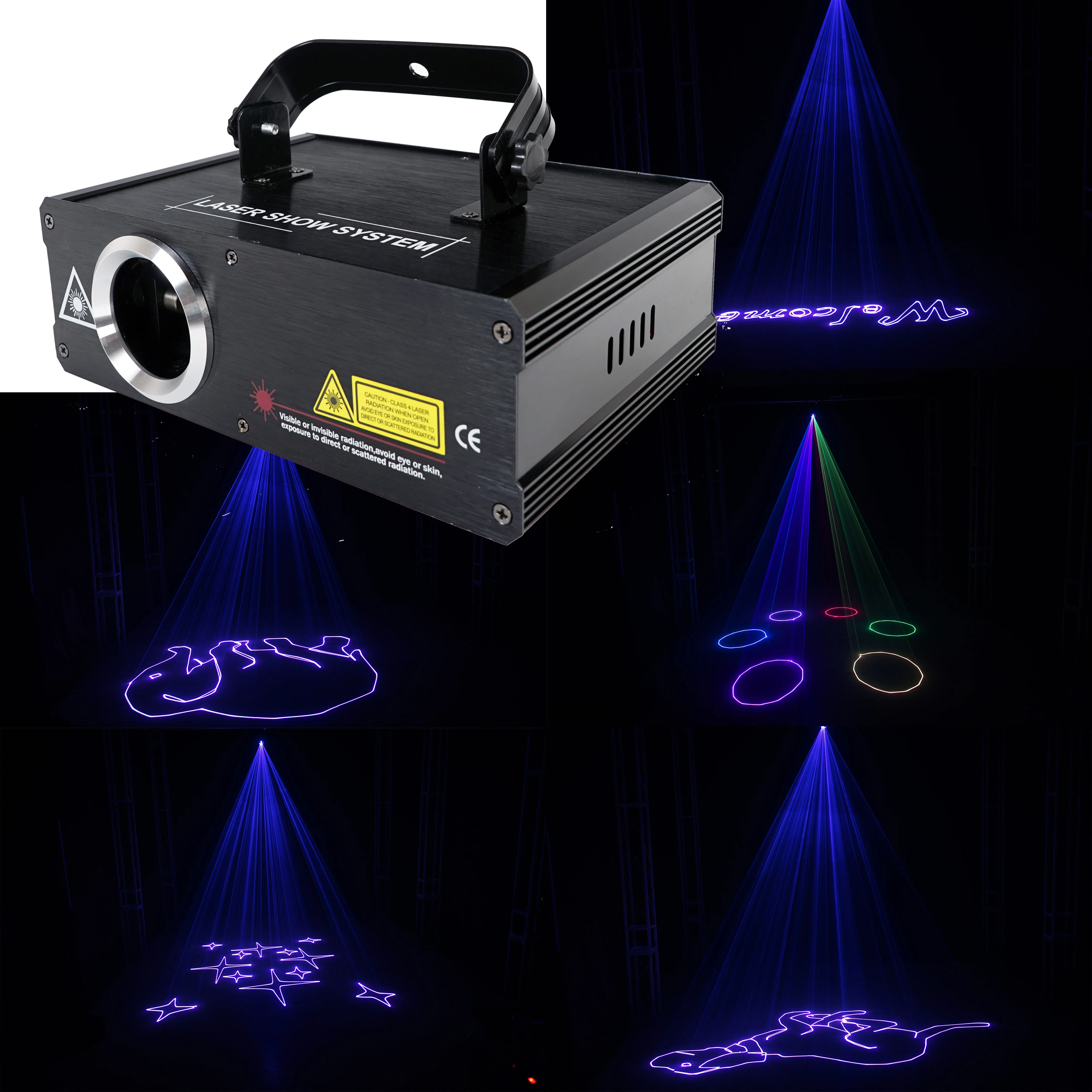 500 мВт 1 Вт RGB Dj Лазерный мультяшный луч изображения с полными звездами DJ