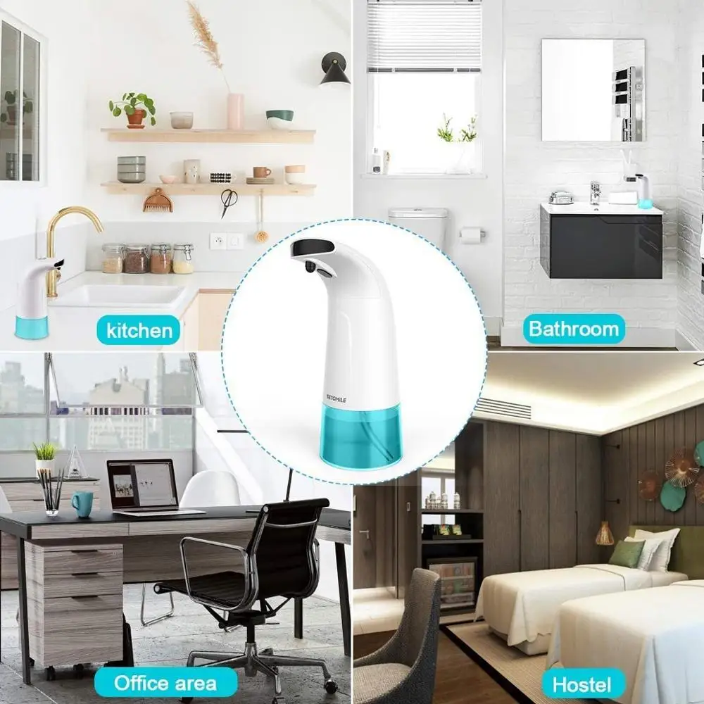

Automatic Soap Dispenser 250ml Infrared Auto Electric 3 Types of Bubbles Adjustable Foaming Dispenser for Bathroom Kitchen Hotel