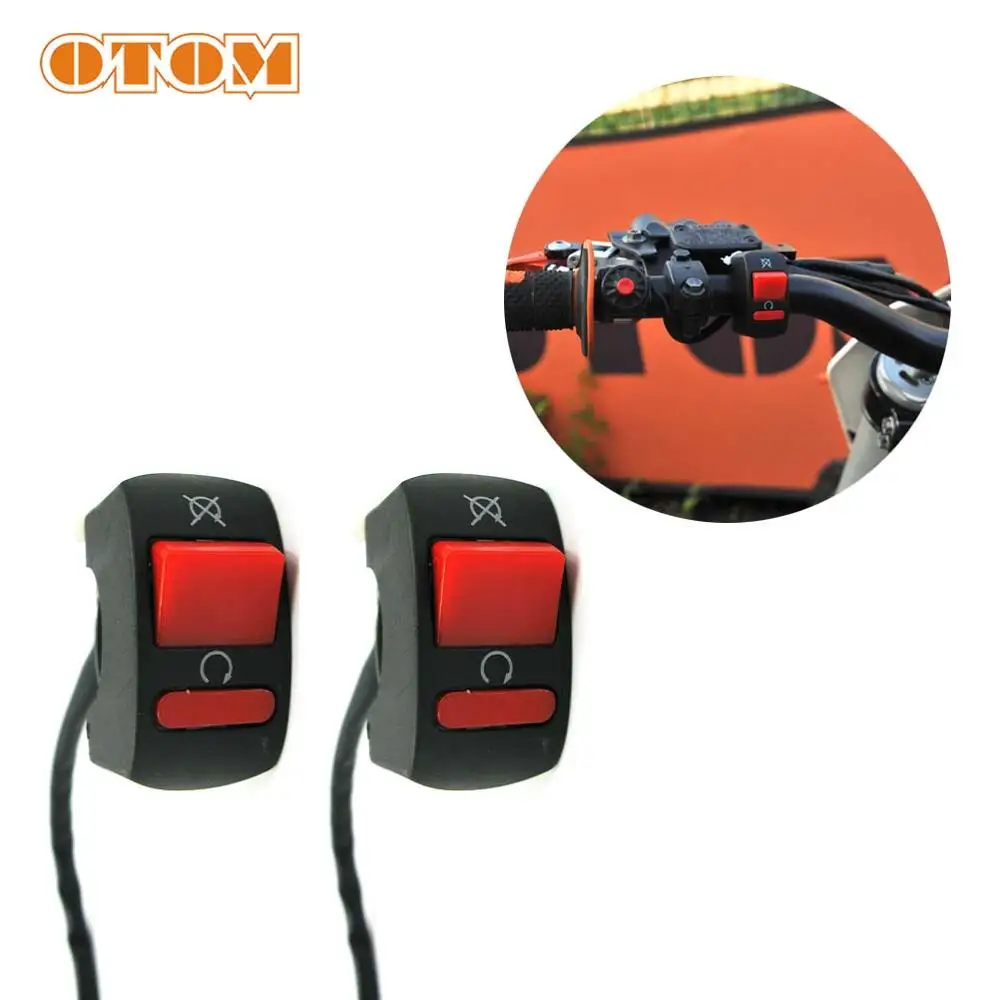 Универсальный мотоциклетный выключатель OTOM 2 шт. кнопка включения/выключения на