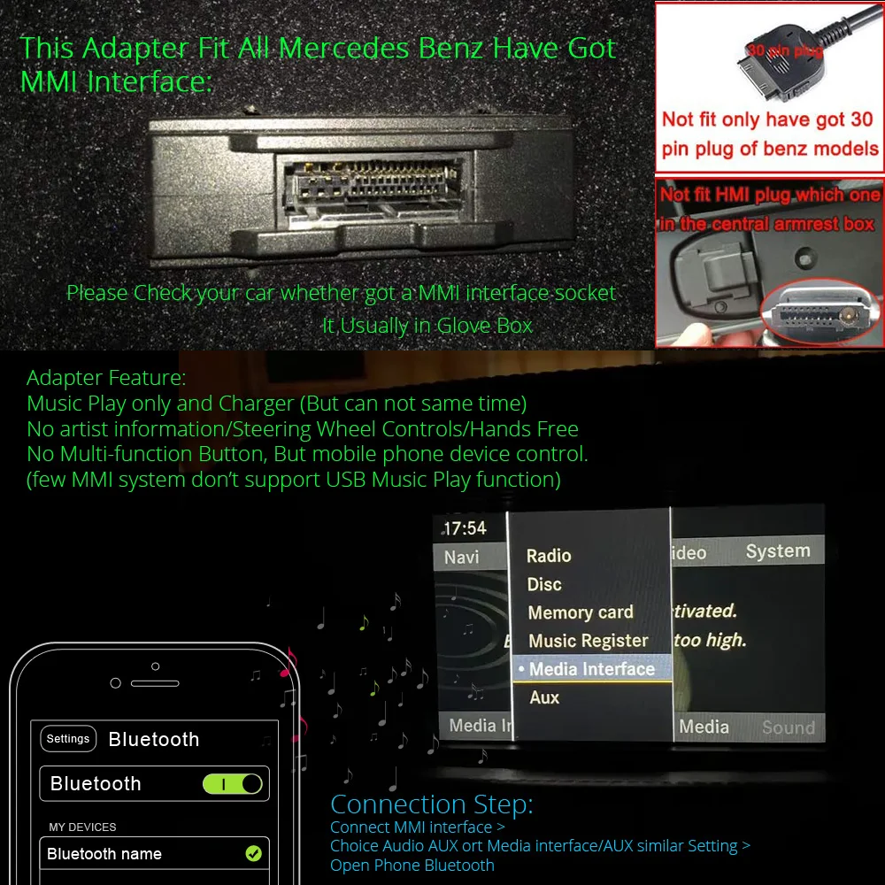 Автомобильный Bluetooth-совместимый AUX USB приемник кабель адаптер для Mercedes Benz C E CLASS CLS
