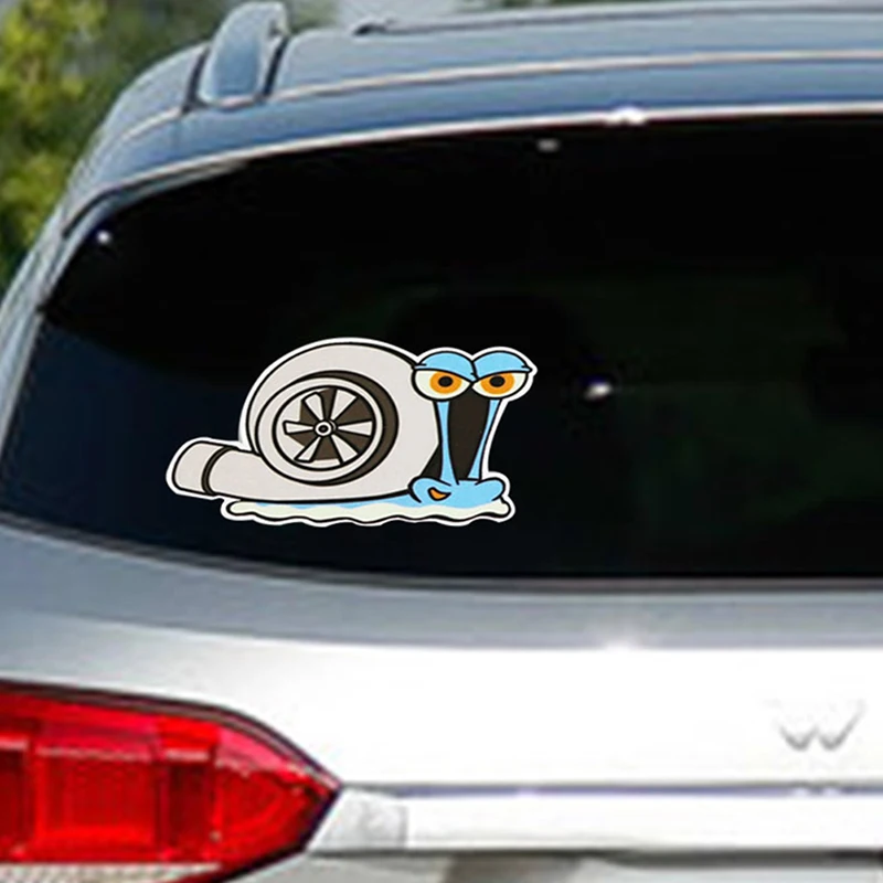 

1PC Classic Design Funny Snail Turbo Stickers Car Reflec Racing Car Stickers Decorate 12*8cm