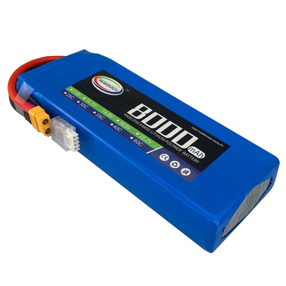 4S-bater&iacute;a LiPo para coche, cuadric&oacute;ptero, helic&oacute;ptero, avi&oacute;n, barco, Dron, helic&oacute;ptero, 14,8 V, 8000mAh, 30C, 40C, 60C-0