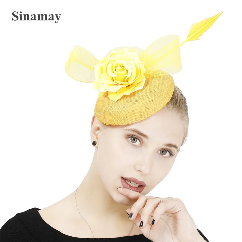Желтая модная Вуалетка для волос головные уборы головная повязка невесты