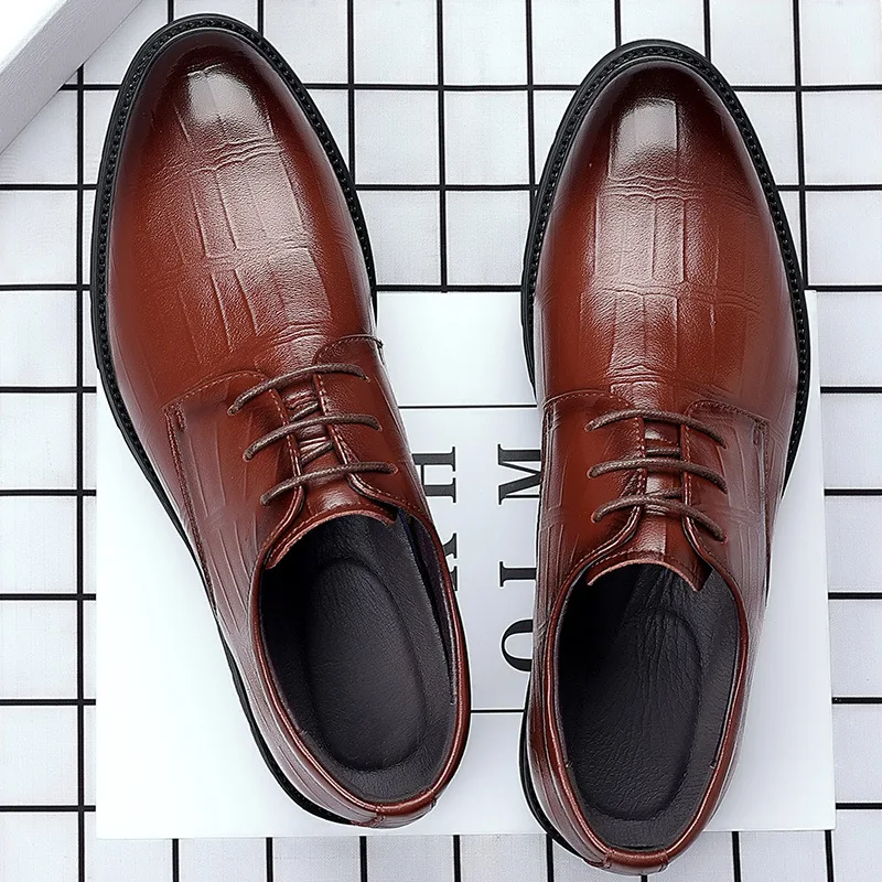 

Business Luxury OXford Shoes Men Breathable Leather Shoes Rubber Formal Dress Shoes Male Office Party Wedding Shoes Mocassins