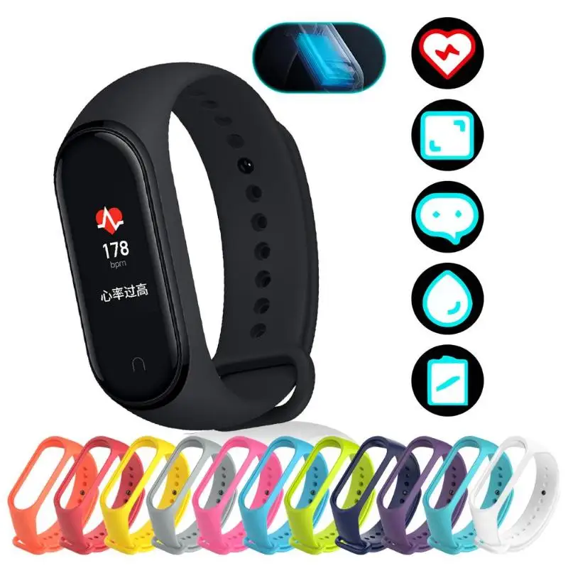 CN версия Xiaomi mi смарт-браслет 4 3 цвета AMOLED экран mi Band 4 фитнес-трекер Bluetooth спортивный водонепроницаемый браслет