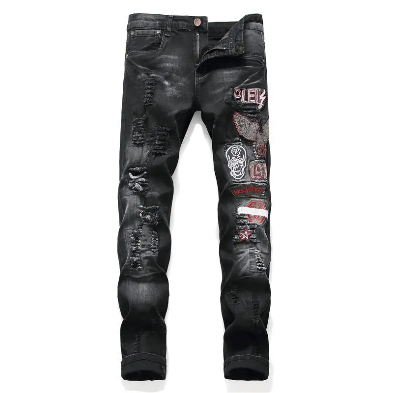 

Men's Hip hop jeans famous designer brands high quality Skateboard denim pants