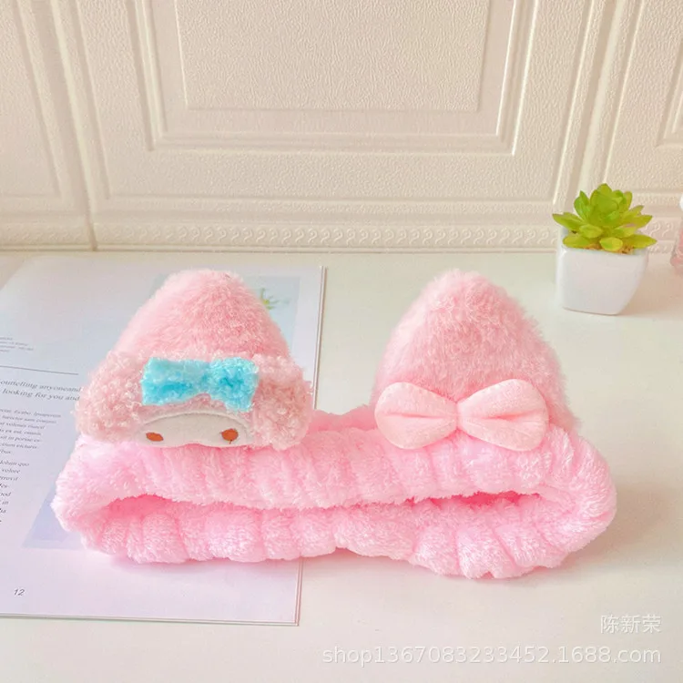 Sanrio повязка на голову для мытья волос с Hello Kitty головной убор плюшевый эластичный