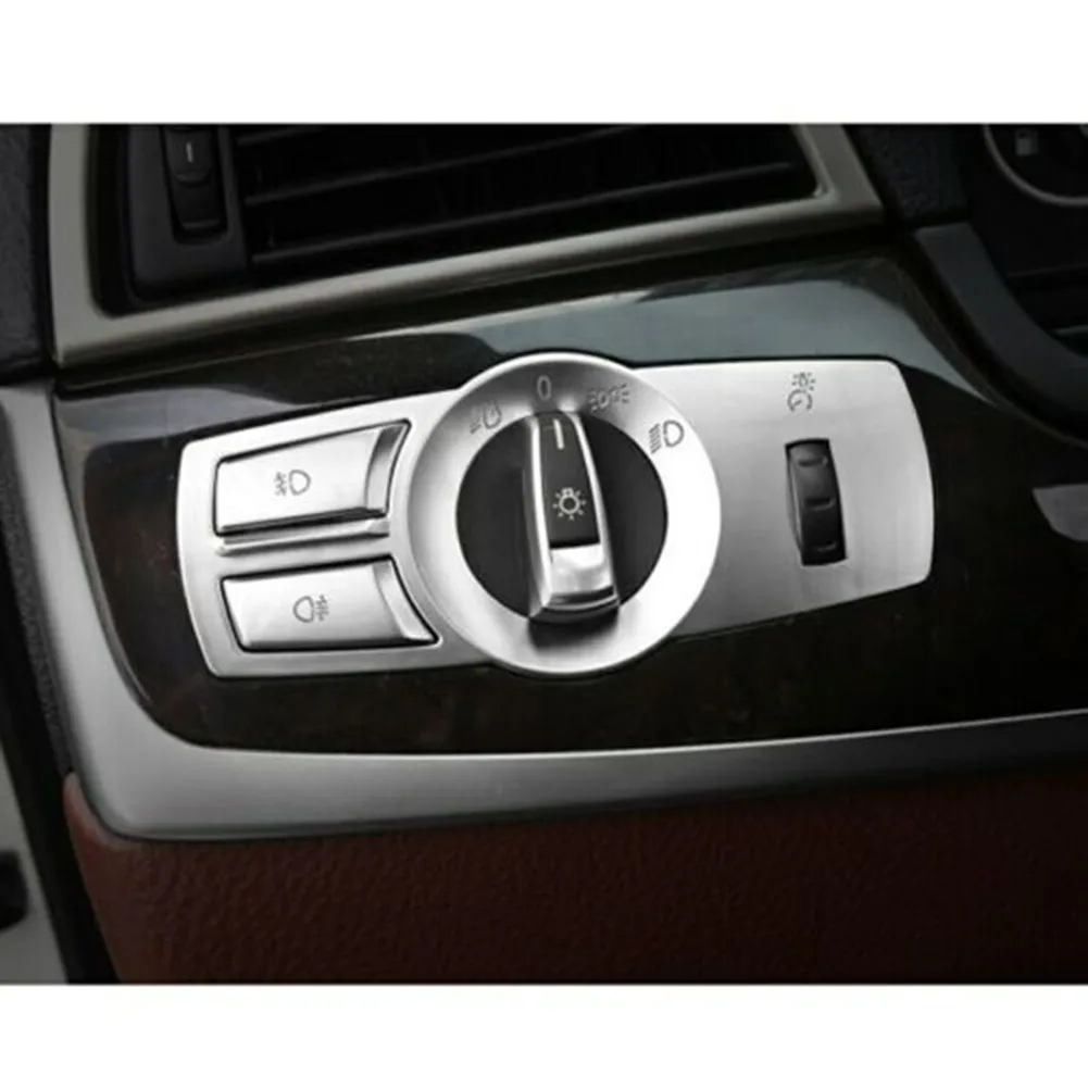 

Front Headlight Switch Cover Headlight Switch Buttons Accessory Car Chrome Silver For BMW X3x4 F25 F26