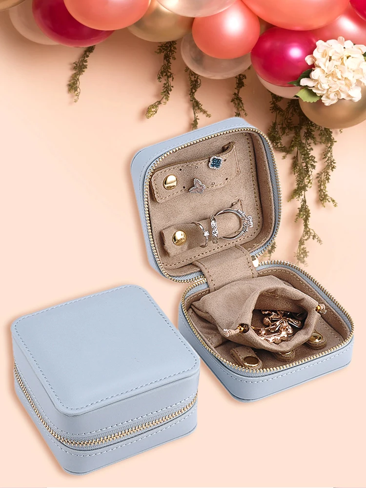 

Hot Sale Portable Jewelry Storage Case PU Leather Small Travel Jewelry Boxes