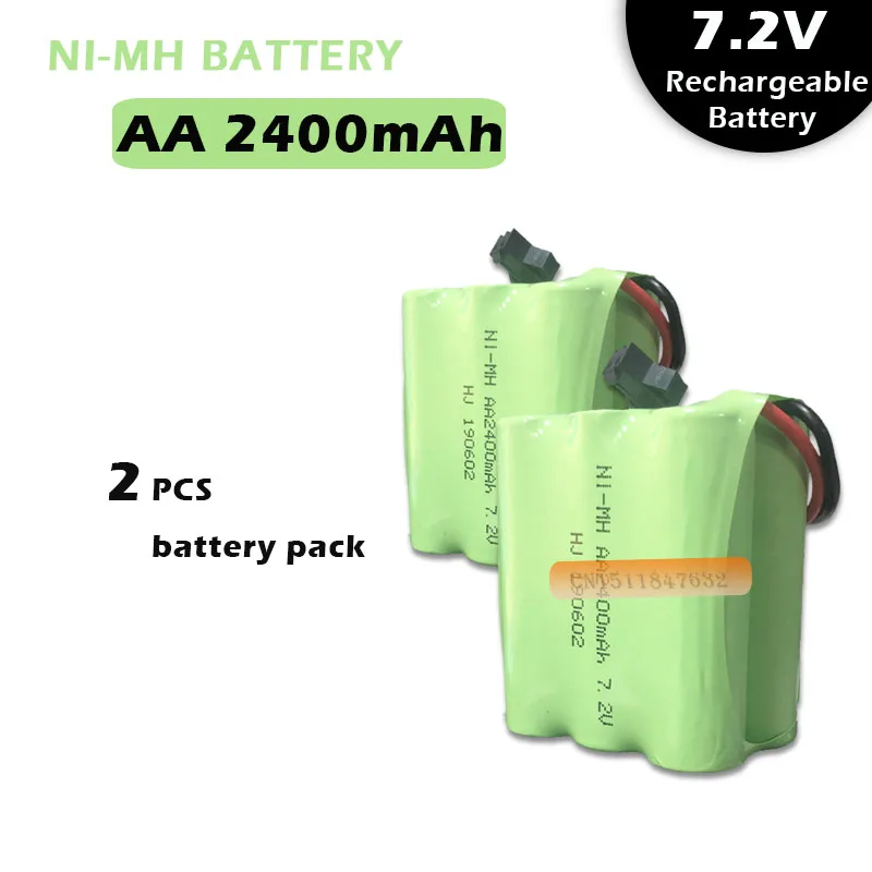 2 шт. 7 В батарея 2400 мАч ni mh bateria nimh pilas recargables упаковка aa Размер для rc автомобиля