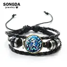 Кожаный браслет Undertale, милые Санс, папирус, фриск, мультяшный узор, стеклянный кабошон, шарм, многослойный браслет, аниме-фигурка, браслет