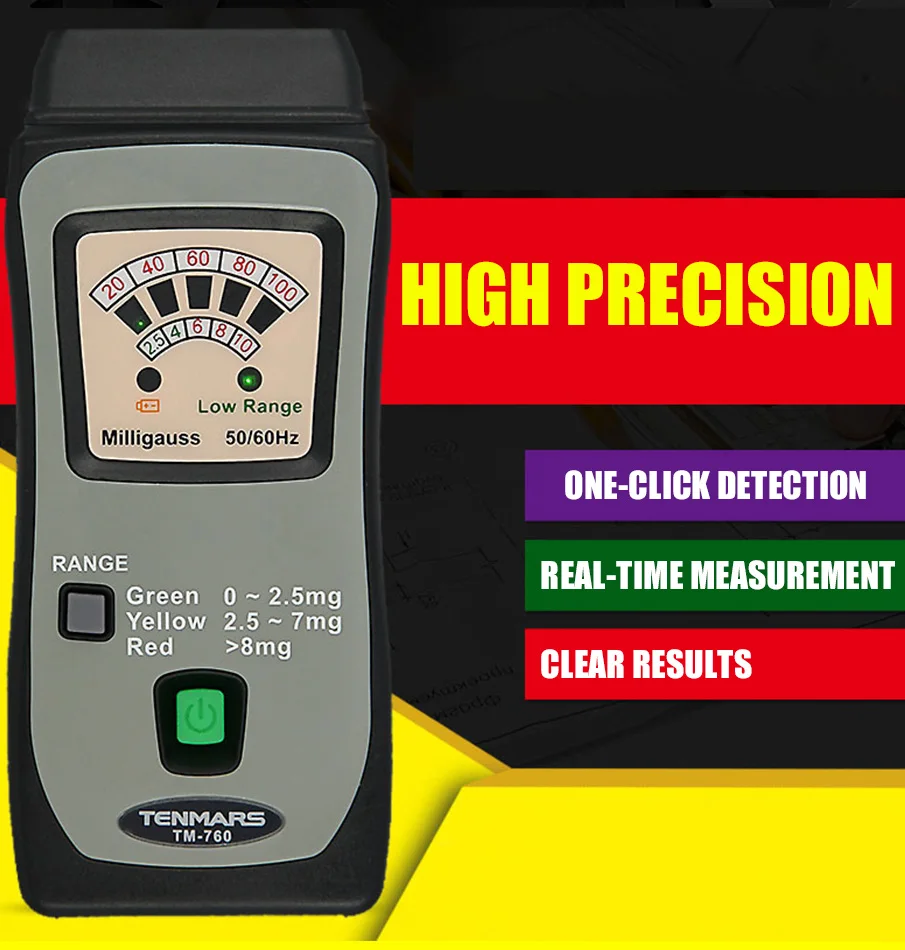 TM 760 карман гауссовый счетчик низкие частоты электромагнитного излучения мини