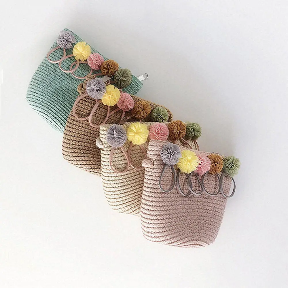 Соломенная Сумка для детей многофункциональная летняя плетеная пляжная сумочка