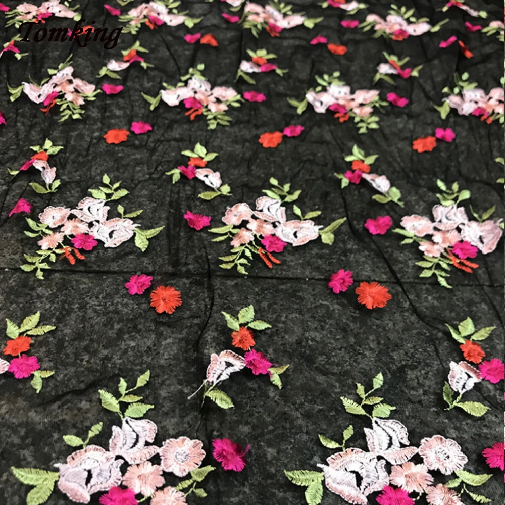 

Hot Sale Heavy industry cloth embroidery lace fabric cloth high quality garment DIY three-dimensional embroidery cloth.