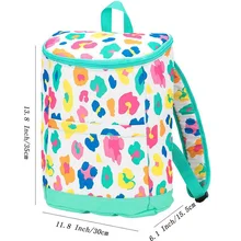 2021 Large Capacity Portable Cooler Backpack Insulated Lunch Food Storage Bag Leopard Sunflower Print Cooler