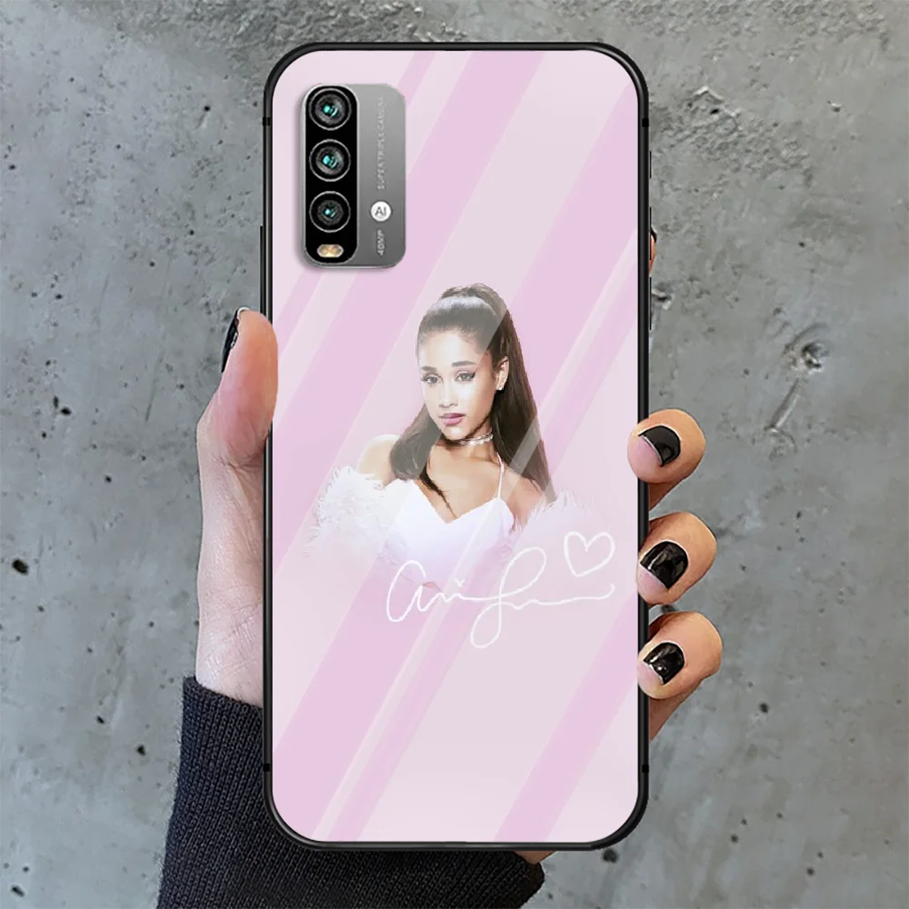 

Singer Ariana Grande Phone Tempered Glass Case Cover For Xiaomi Redmi note k 7 8 9 10 30 40 A C T S Pro 4G 5G Ultra Coque