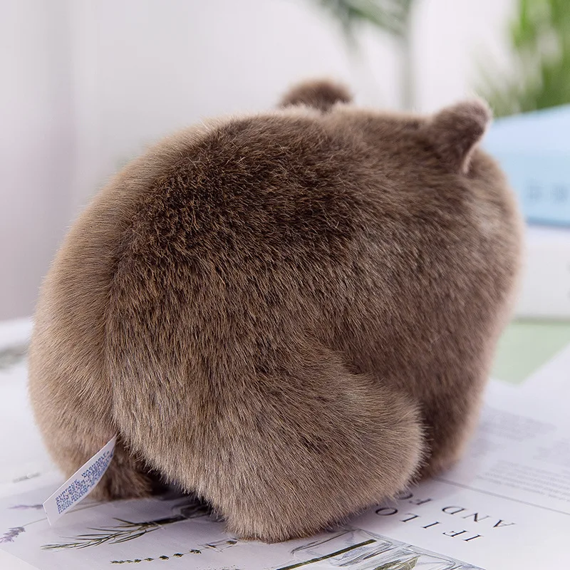 Новый милый коричневый и белый хомяк плюшевая игрушка мягкая имитация морской