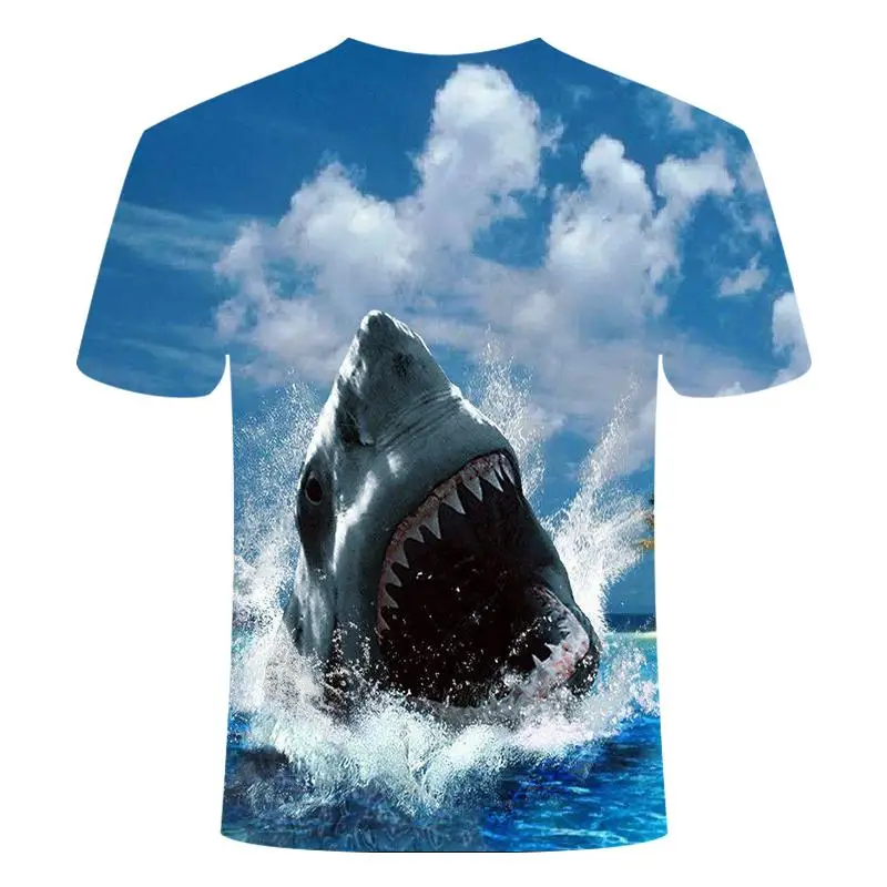 

2021 Summer 3D Printing Sea Fish Men's T-shirt Short Sleeve Casual T-shirt Anime Cute Top Men