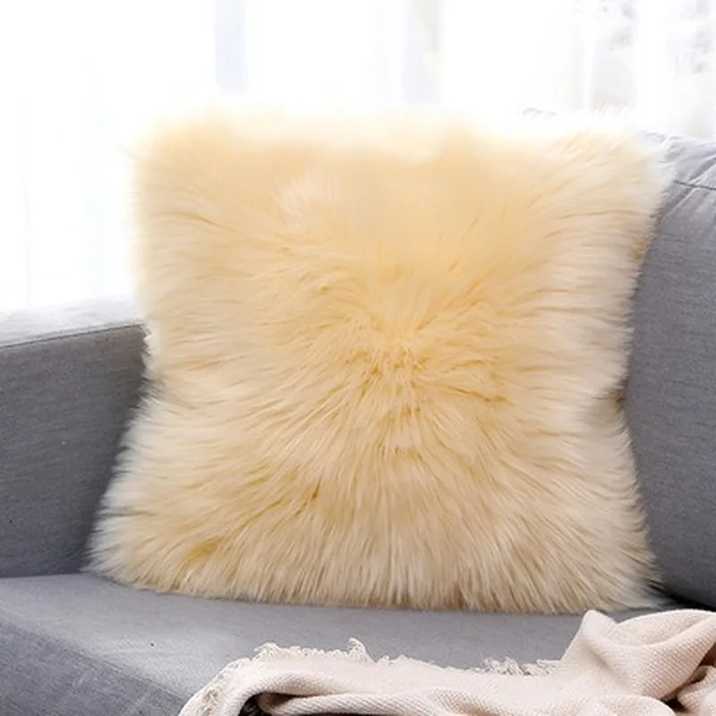 

Nordic Luxury Plush Cushion Cover 45*45Cm Pillow Case Solid Color Soft Decorative Cushions For Sofa Bed Throw Pillows Home Decor