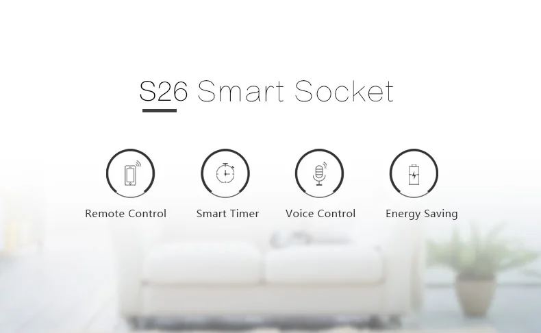 Sooff S26 Базовая умная розетка с Wi-Fi для ЕС/США/Великобритании/CN/AU беспроводной
