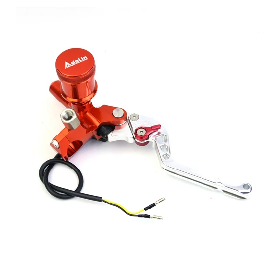Orange Right Главный цилиндр тормоза Универсальный 22 мм мотоцикл для Honda Yamaha Kawasaki Suzuki масляная трубка гидравлическая муфта мото точка резервиор - Цвет: Orange Right