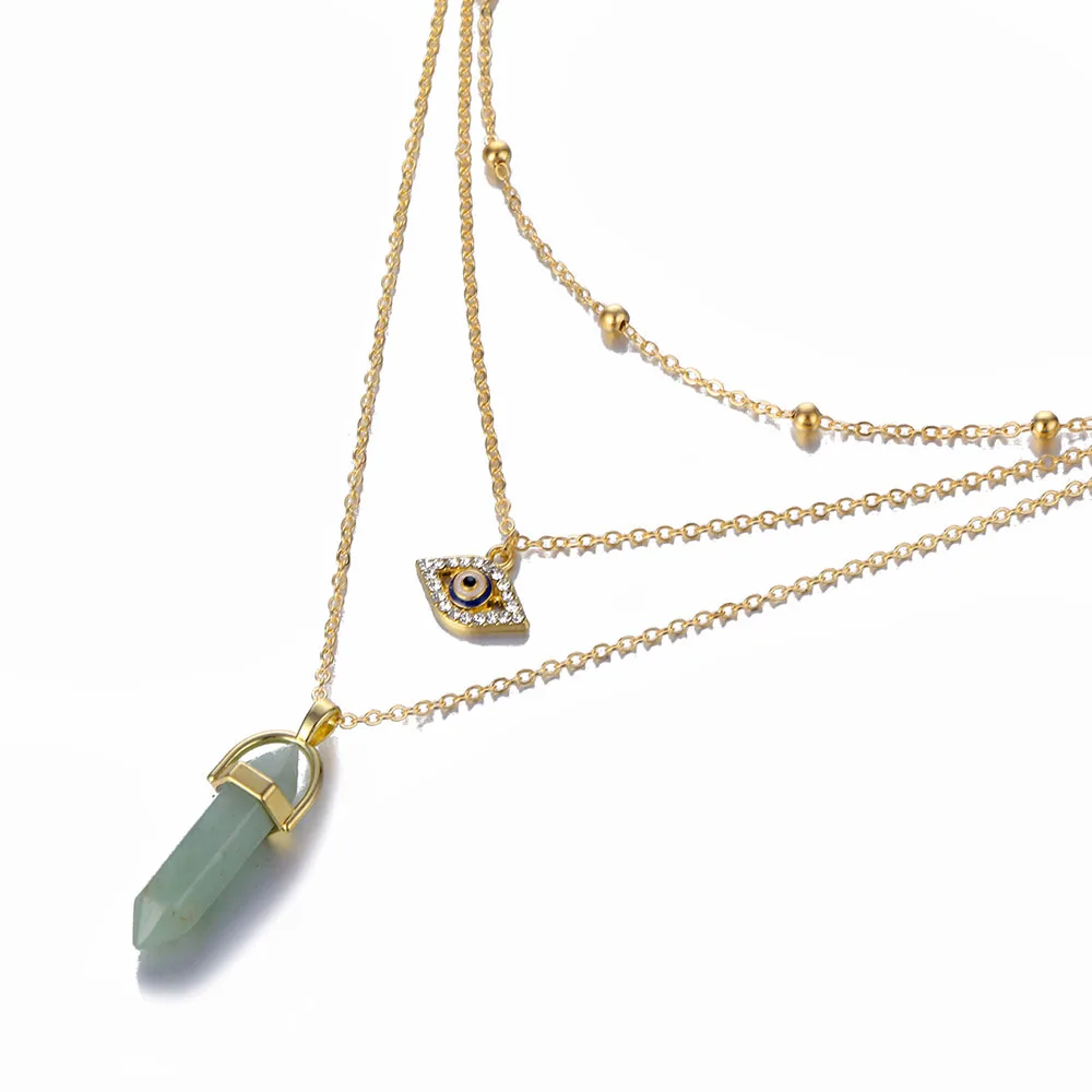 FNIO Vintage Opal камень ожерелье "Звездная Пыль" модные многослойные с украшением в