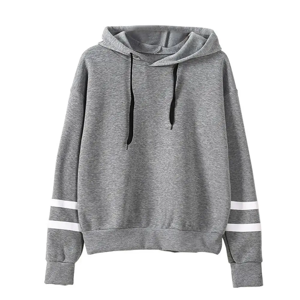

Stripe Hooded Winter Women Thick Hoodie Long Sleeve Sweatshirt Hip Hop Harajuku Street Pocket Cool All-Match Cheap Loose Clothes